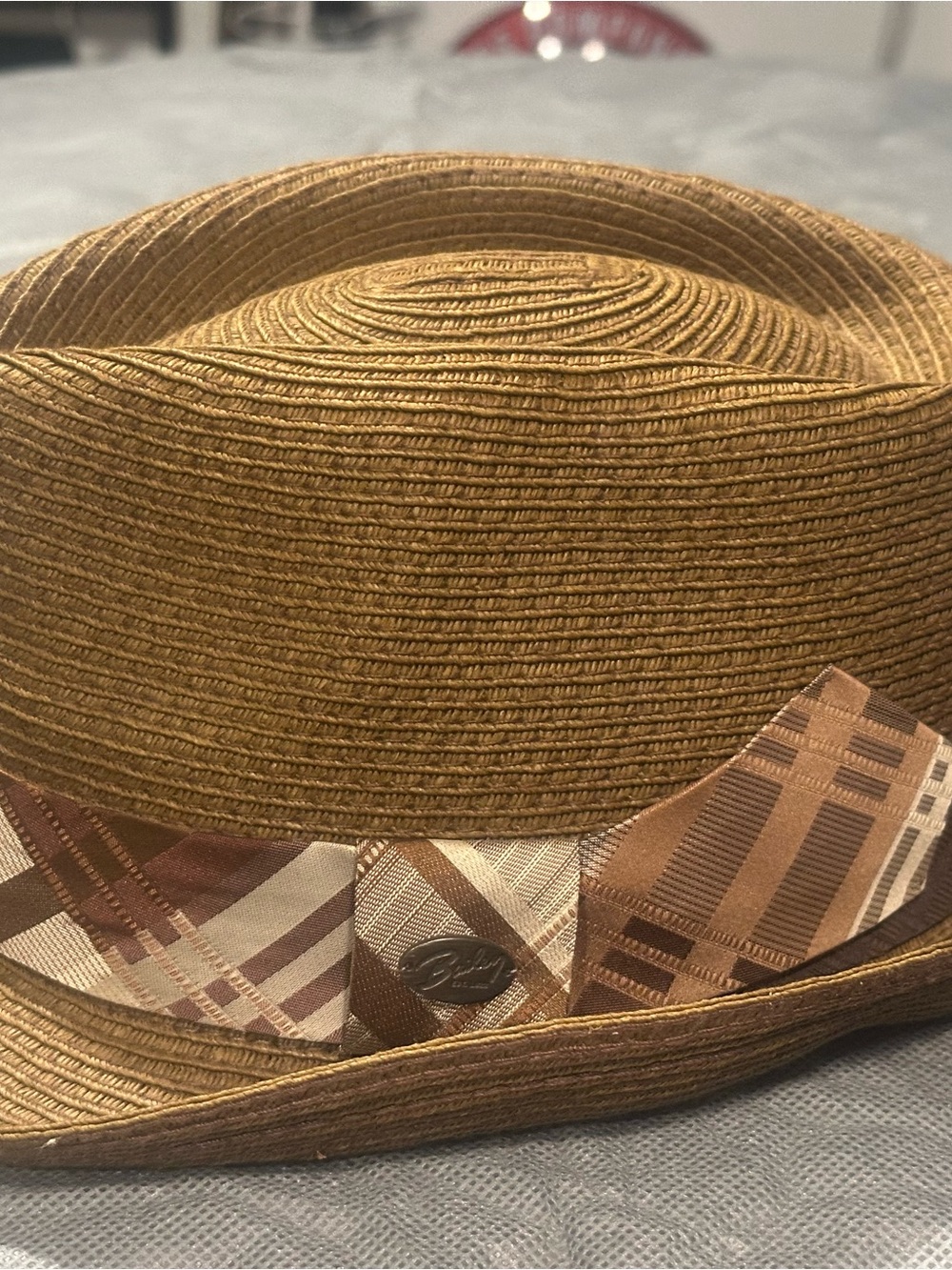 Vintage Bailey of Hollywood Paper Straw Fedora Hat Size Medium